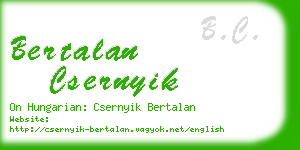 bertalan csernyik business card